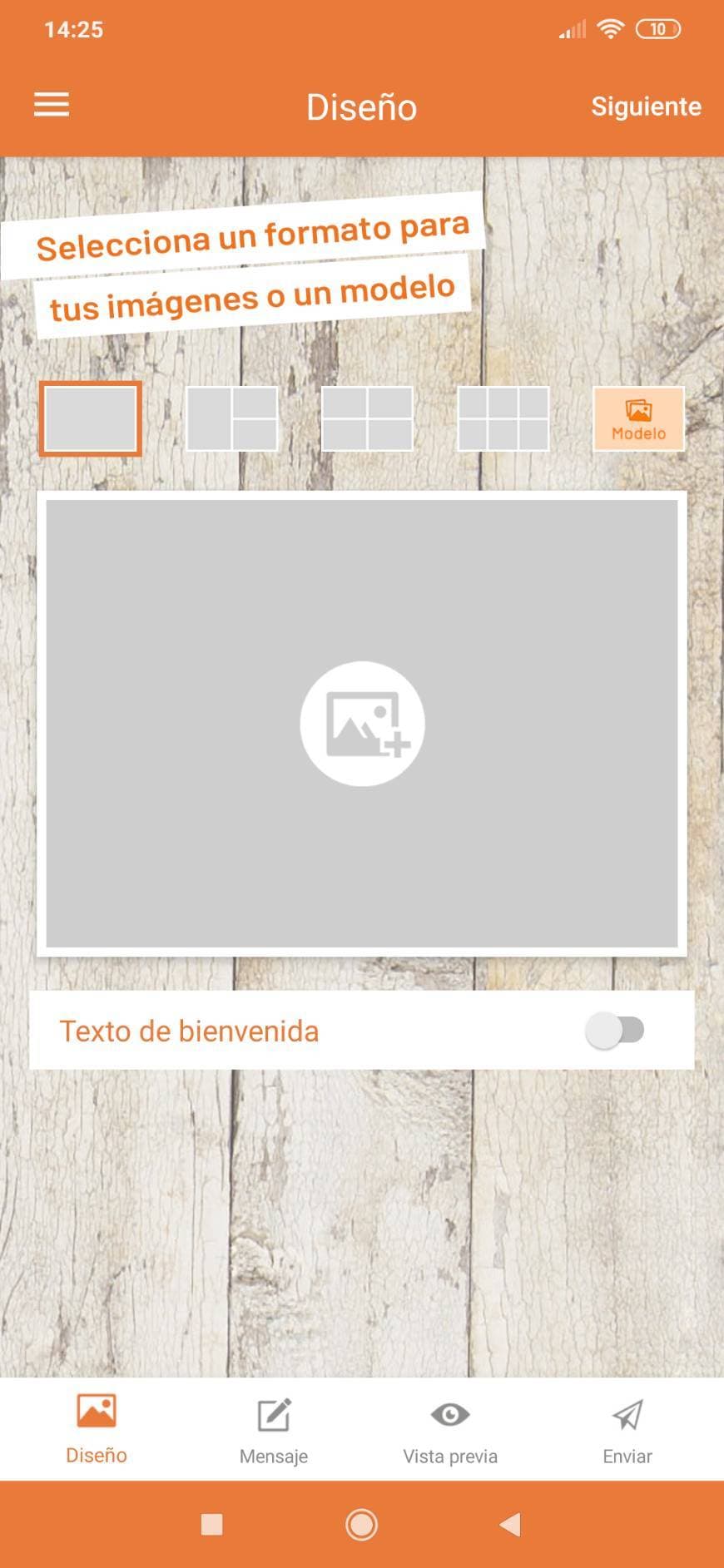 App Postando metiendo mi código tienes una postal gratis 