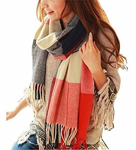 Fashion UMIPUBO Bufanda Mujer Invierno Caliente Mantas Cozy Pashmina Bufanda Larga Tartán Enrejado