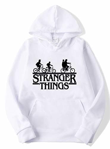 Fashion HUASON Unisexo Stranger Things Sudadera con Capucha Color Sólido Pullover de Terciopelo