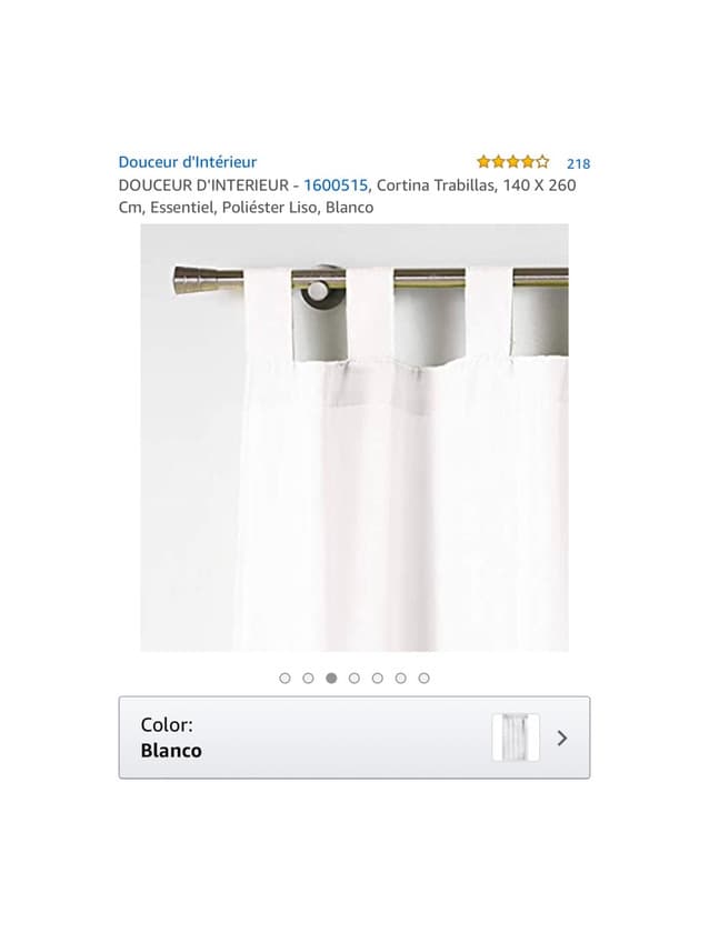 Product Cortina Blanca Amazon