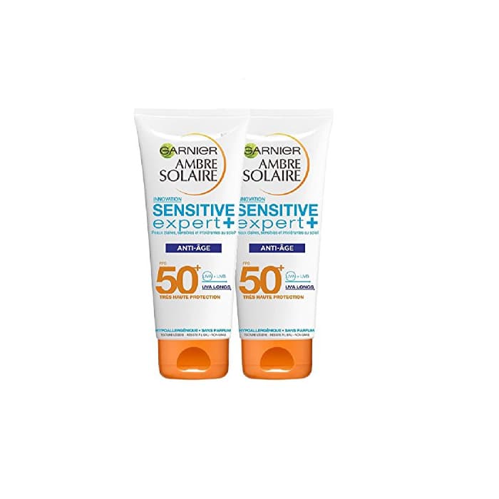 Belleza Garnier ambre solaire crema protectora Antiedad Sensitive Expert