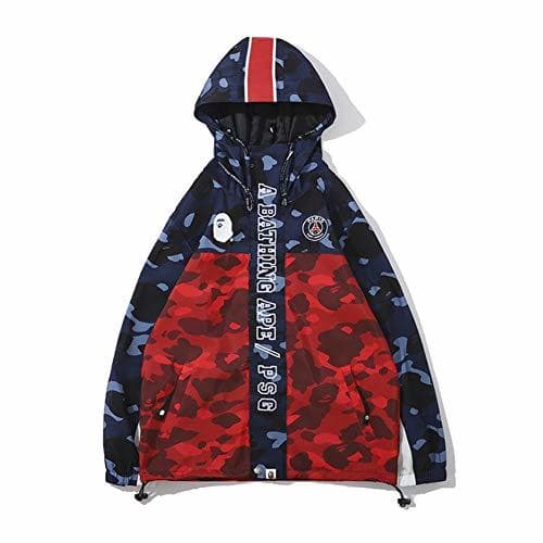 Fashion Bape co Camouflage Blue Red Windbreaker Jacket For Men/Women