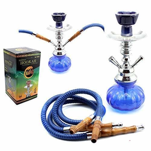 Fitness HIBRON® Cachimba shisha hookha pequeña 25cm 2 mangueras, kit de iniciación completa