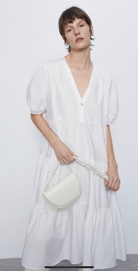 Product Vestido branco midi popelina