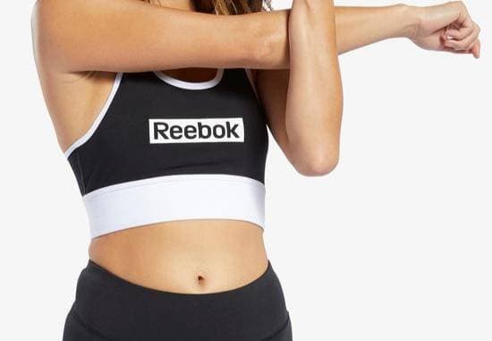 Producto Top Desportivo Reebok Linear - Preto - Top Fitness Mulher