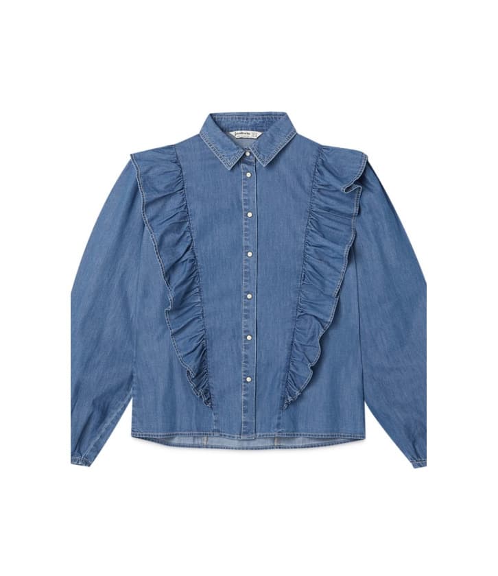 Product Blusa com folhos denim 