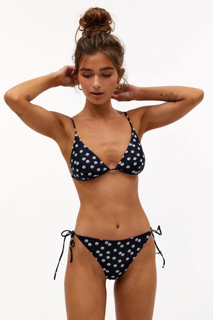 Product Loavies black floral print bikini bottom