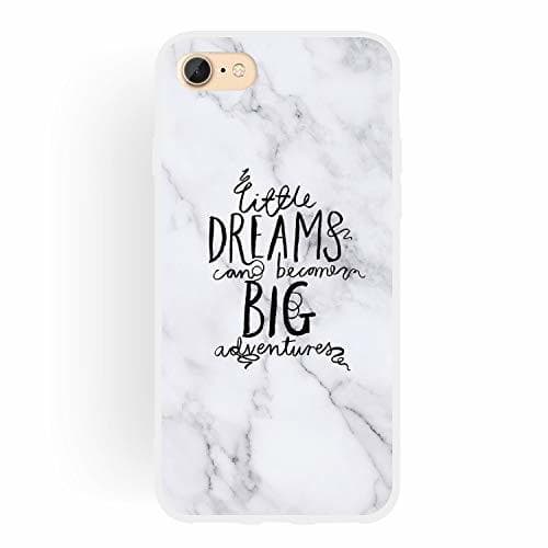 Electrónica CUAgain Funda Compatible con iPhone 8/iPhone 7 Silicona Dibujos Motivo Mármol Frase