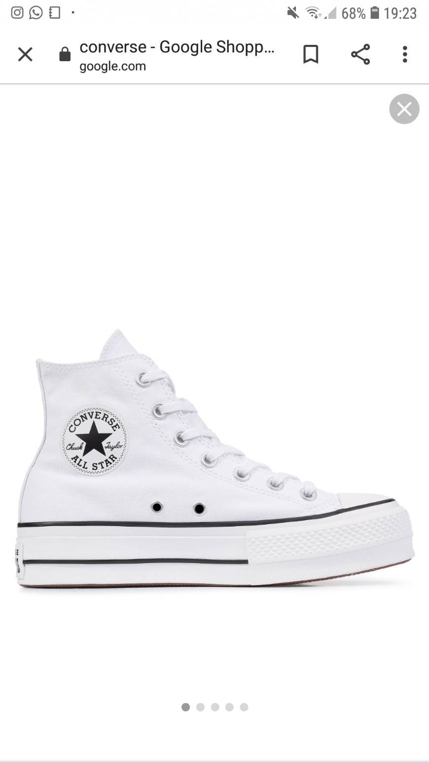 Fashion Converse Chuck Taylor CTAS Lift Hi, Zapatillas para Niñas, Blanco