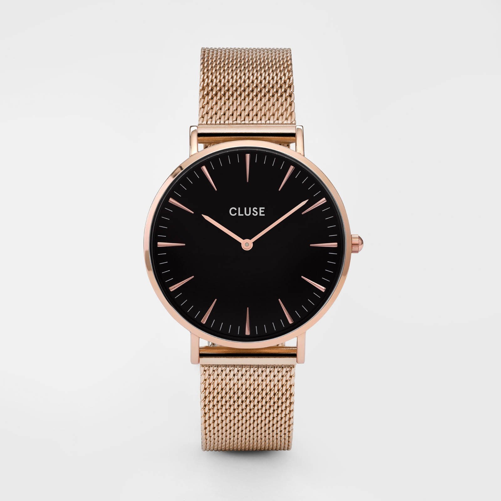 Fashion La Bohème Mesh, Rose Gold, Black & Black Strap Gift Box

