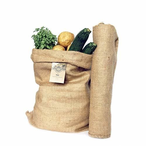 Home Sacos Grandes de Yute 100% Natural - Pack 2 Bolsas Ecológicas. Organizador