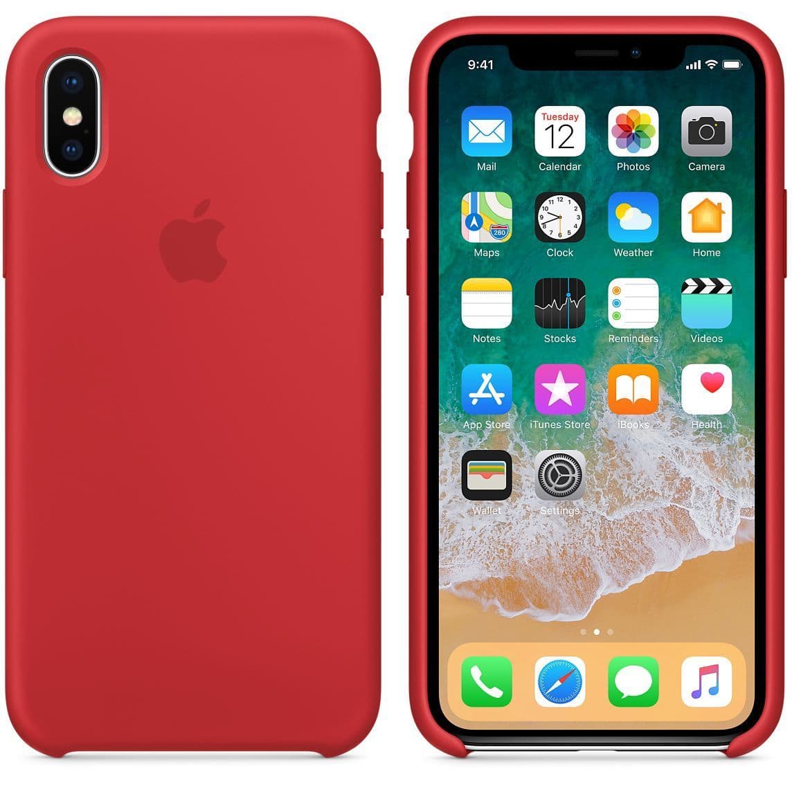 App Capa Apple vermelha para iPhone X 