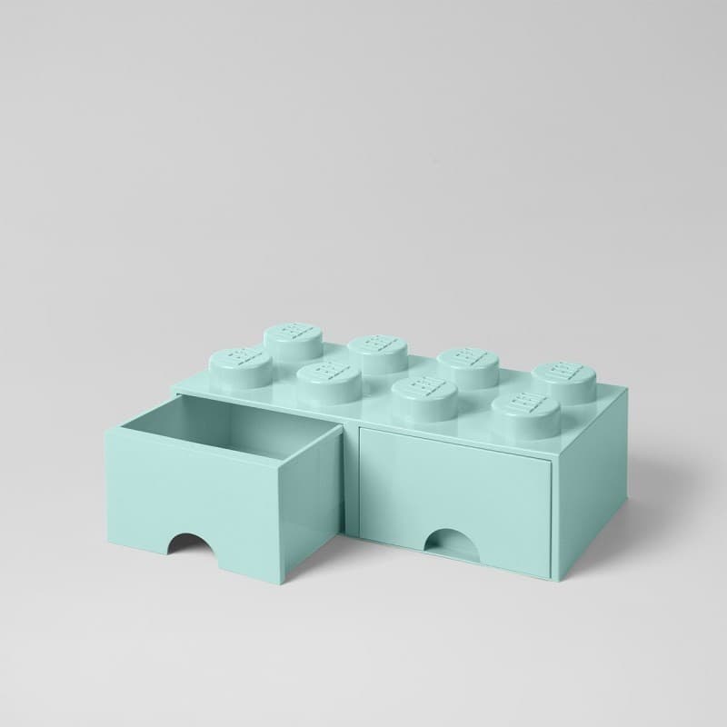 Product Caixa Lego verde água com duas gavetas Home Sweet Kids