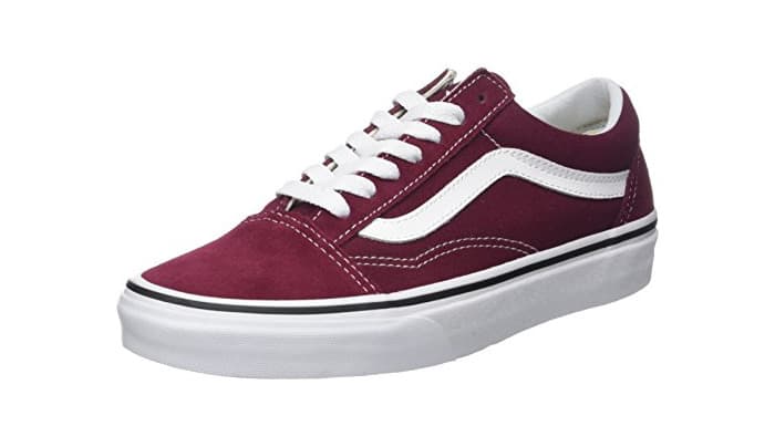 Moda Vans Old Skool Suede/Canvas, Zapatillas para Mujer, Rojo