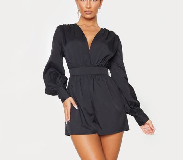 Producto Black Shoulder Pad Playsuit