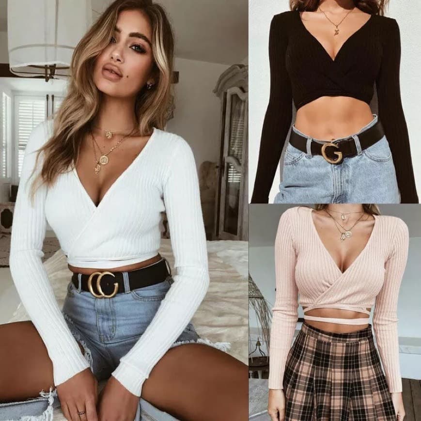 Product Crop top canalé