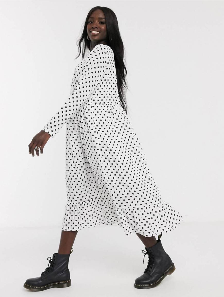 Moda Daisy Street Midi Dress ⚪⚫