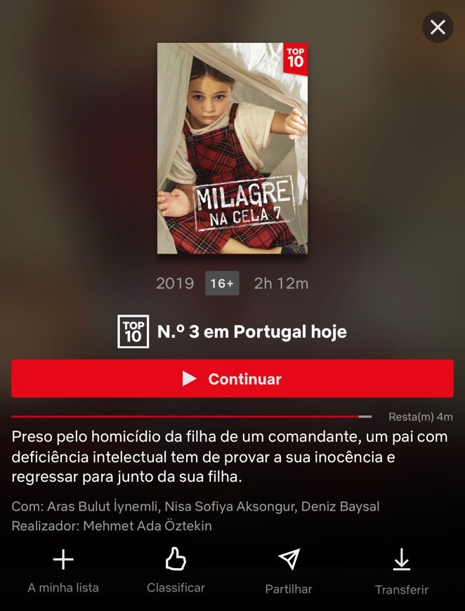 Película Milagre na cela 7