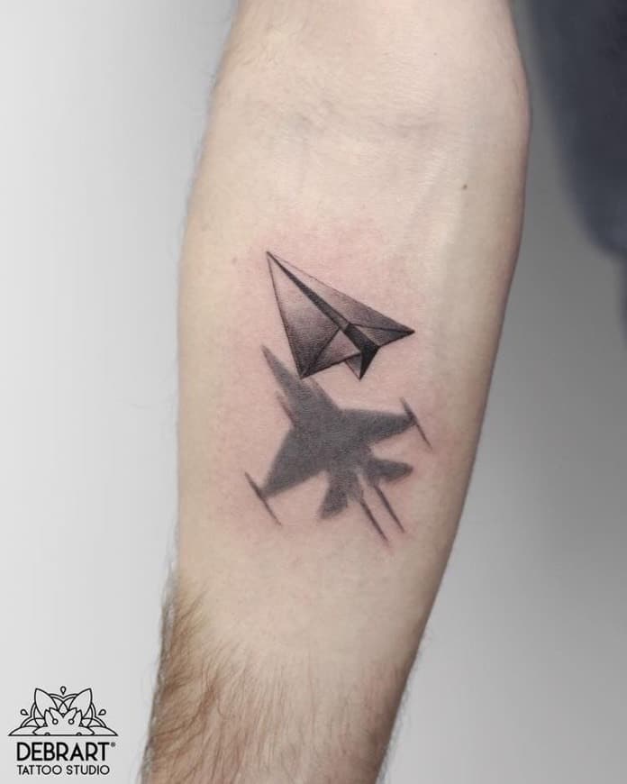 Moda Avião de papel Tatto