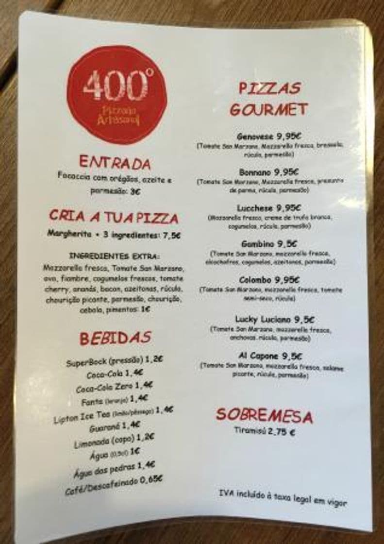 Restaurantes Pizzaria 400°