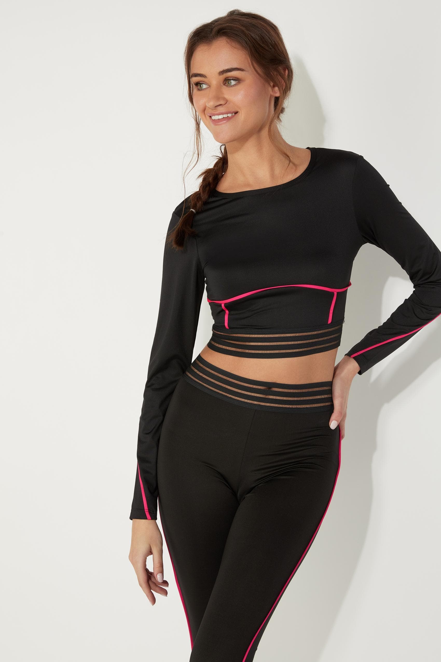 Moda Top Sport Manga Comprida Piping - Tezenis