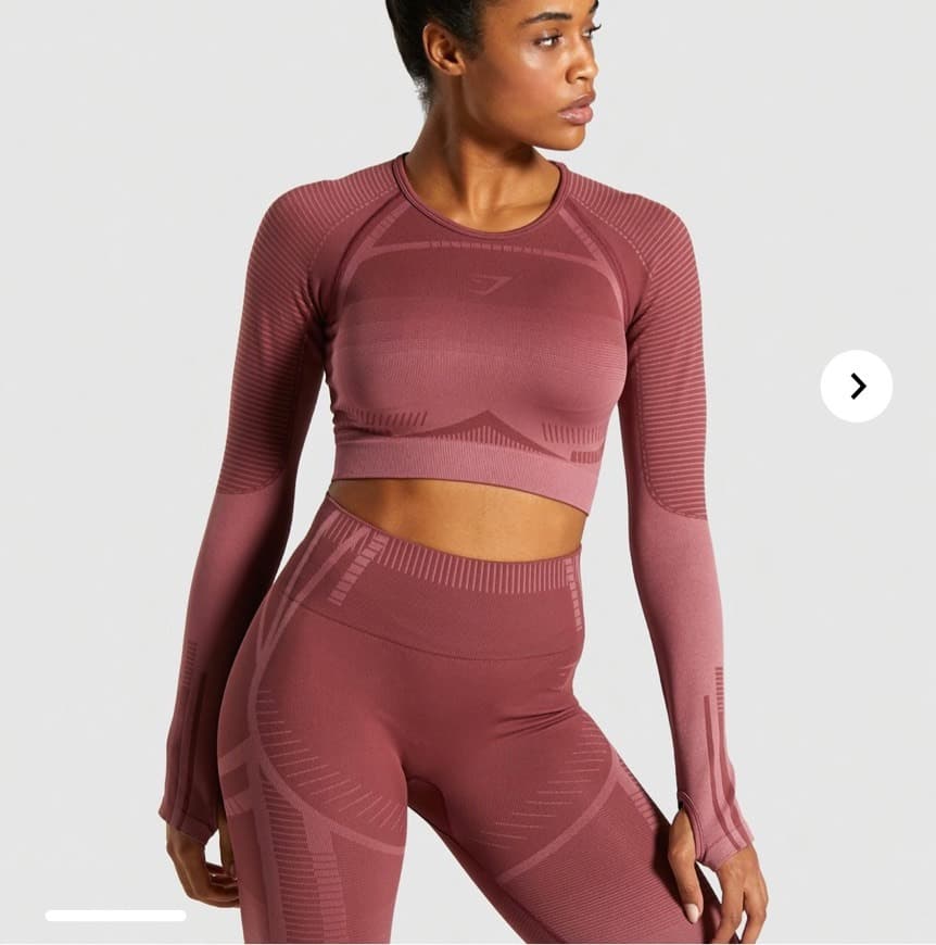 Producto Gymshark GEO SEAMLESS LONG SLEEVE CROP TOP in Rose