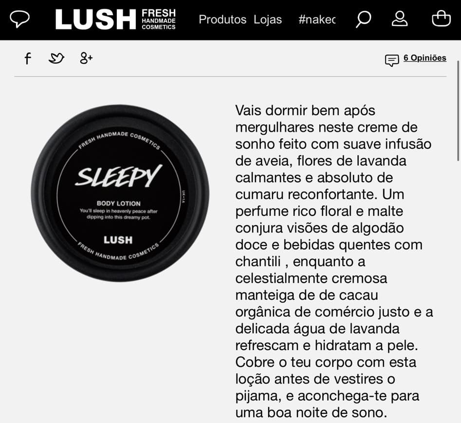 Producto Loção Corporal Lush