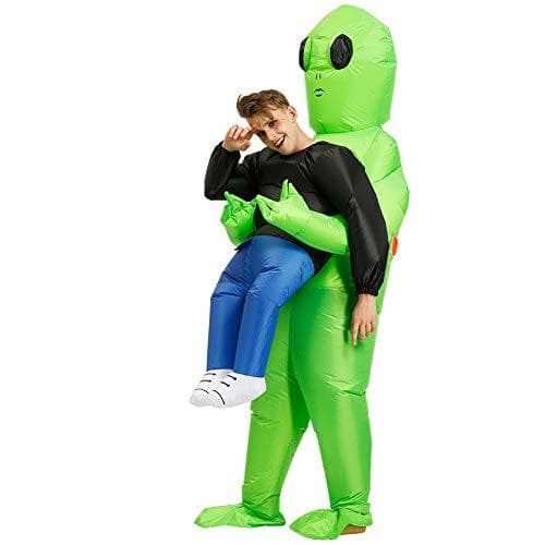 Home Gmorosa Green Alien Carrying Human Costume Halloween Clothes Prop Christmas Prop Clothes