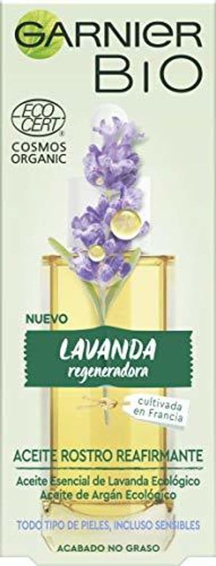 Belleza Garnier BIO Aceite Rostro Reafirmante con Aceite Esencial Lavanda y de Argán