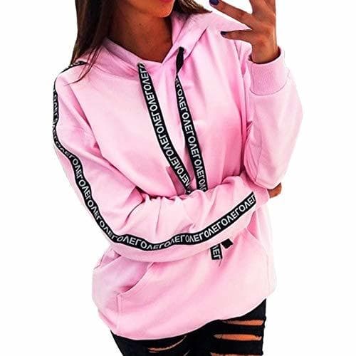 Fashion ❤️ Sudadera con Capucha Mujer Tallas Grandes Moda Sudadera de Empalme para