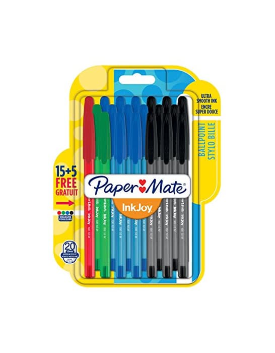 Electronic Paper Mate InkJoy 100 CAP, bolígrafo con capuchón, punta media de 1 mm y