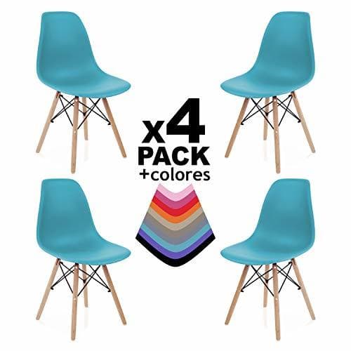 Product duehome - Nordik- Pack 4 sillas, Silla de Comedor, Salon, Cocina o