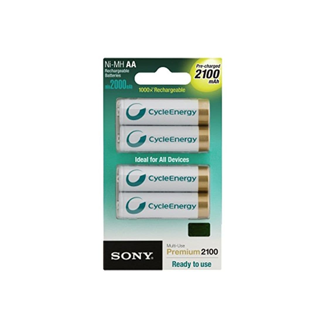 Product Sony NHAAB4K - Pilas recargables Cycle Energy Blue Ni-Mh AA 1.2 volts