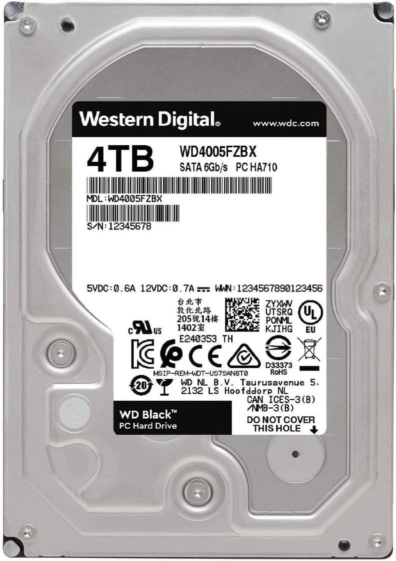 Fashion Disco duro interno Western Digital WD Black WD4005FZBX 4TB n