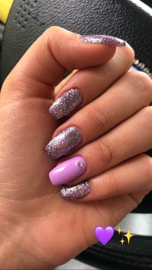 Moda Unhas Glitter em tons Roxo 💜✨