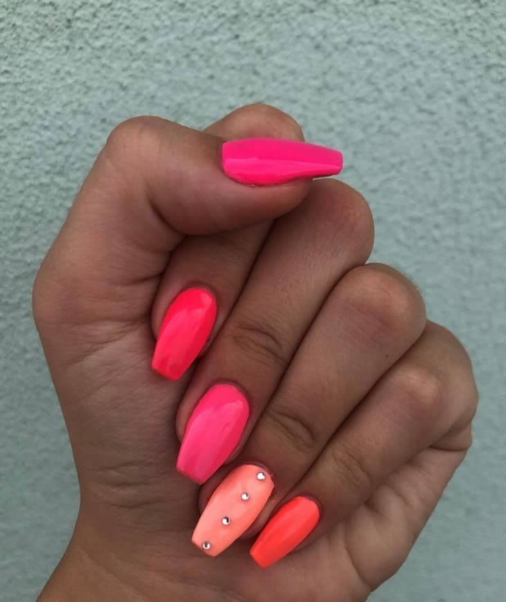 Fashion Unhas Fluorescente 💗🧡