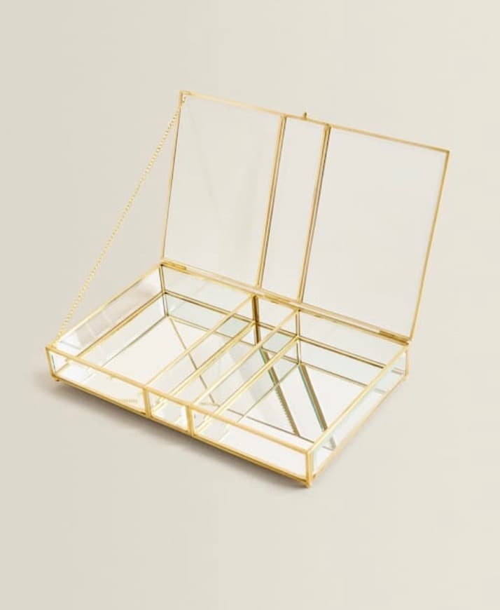 Fashion Caixa de metal dourado Zara Home