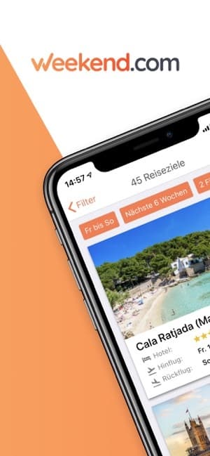App weekend.com - Flug & Hotel