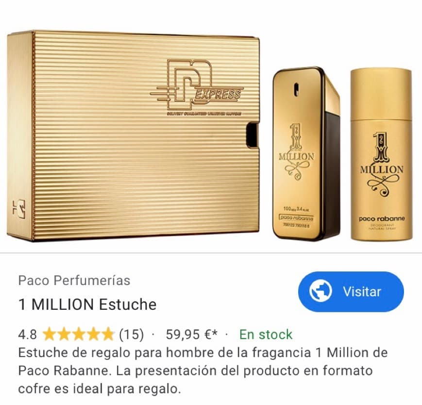 Product One Million PARA HOMBRES por Paco Rabanne