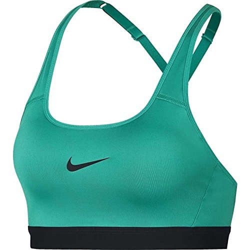 Lugar Nike Classic Strappy Sujetador Deportivo con sujeción Media, Mujer, Verde