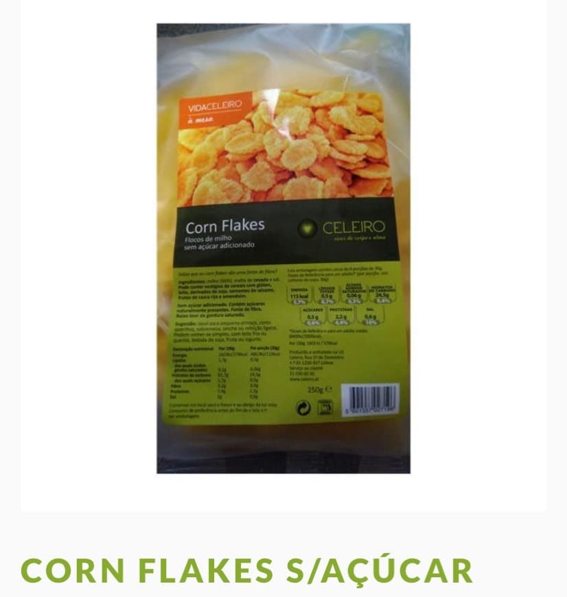 Producto Corn Flakes Sem Açúcar 