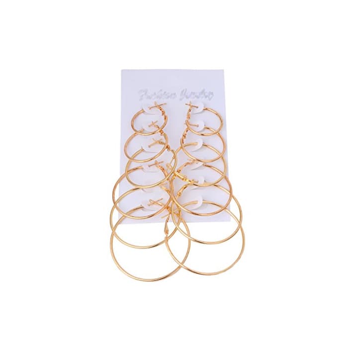 Producto Xuniu Vintage Dangle Ring Big Circle Hoop Earrings Mujeres Steampunk Ear Clip