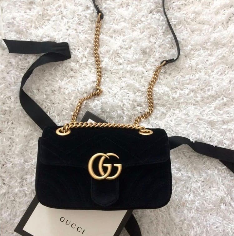 Product GG Marmont velvet shoulder bag 