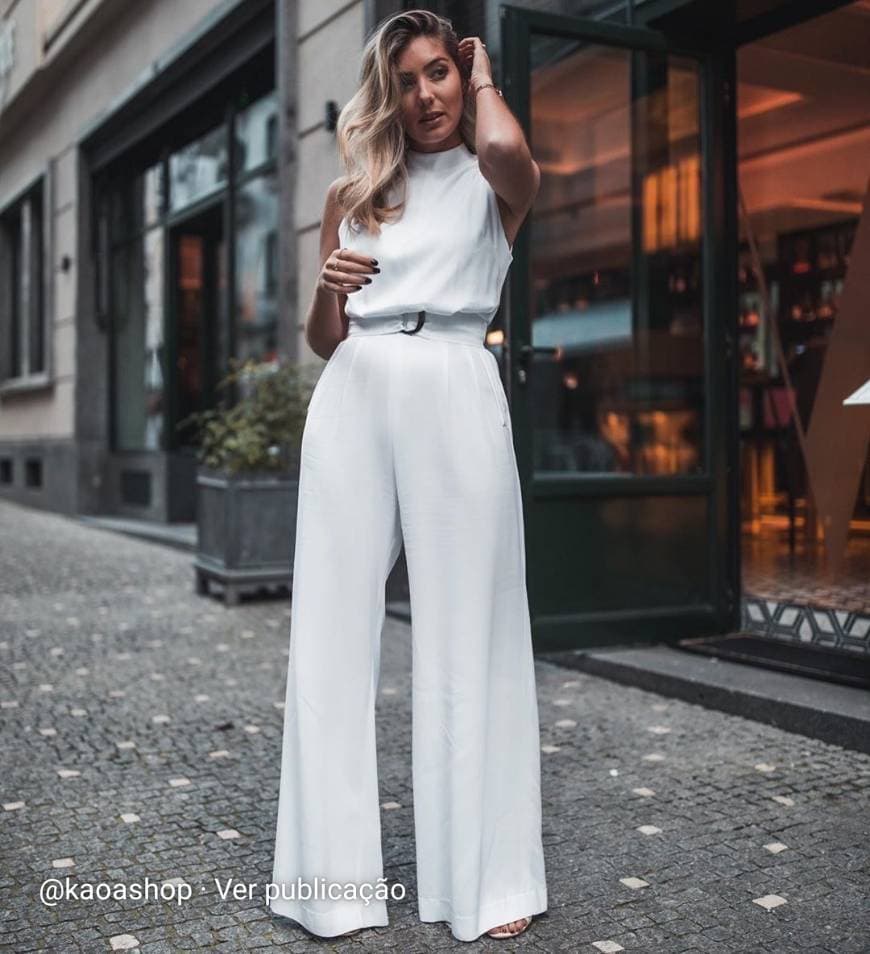 Fashion Sleeveless white jumpsuit - KAÔA