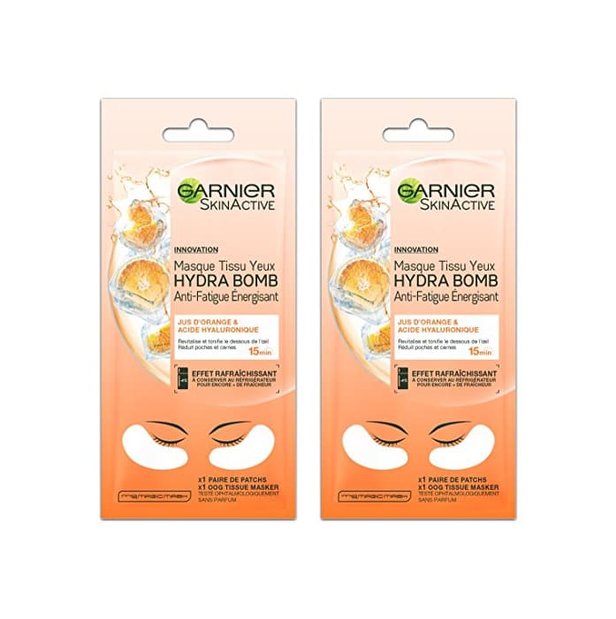 Belleza Garnier Skinactive máscara tejido ojos hydrabomb antifatiga Energisant 6 G - Lote de 2