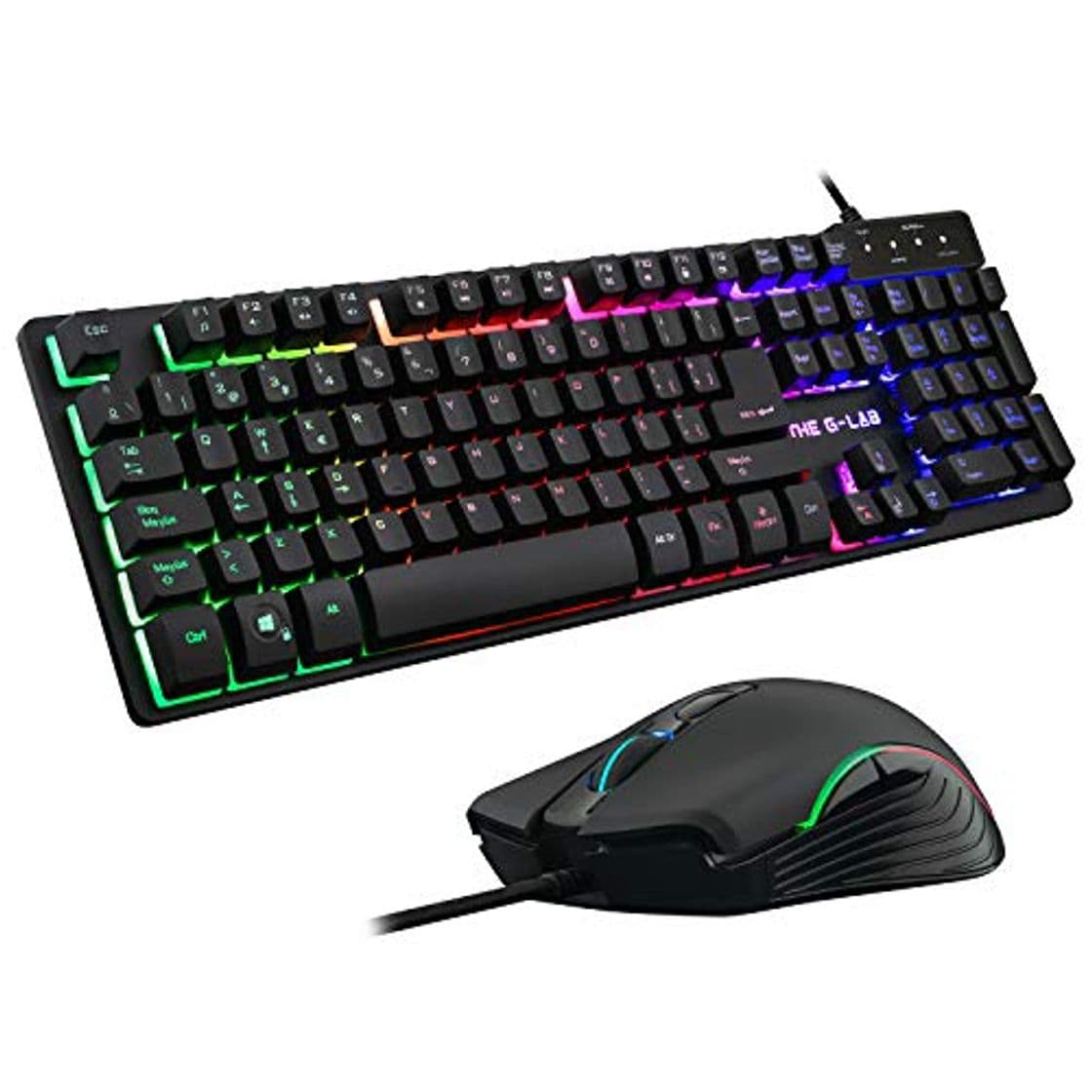 Electronic THE G-LAB Combo KRYPTON Pack de Teclado Gaming USB y Ratón Multicolor