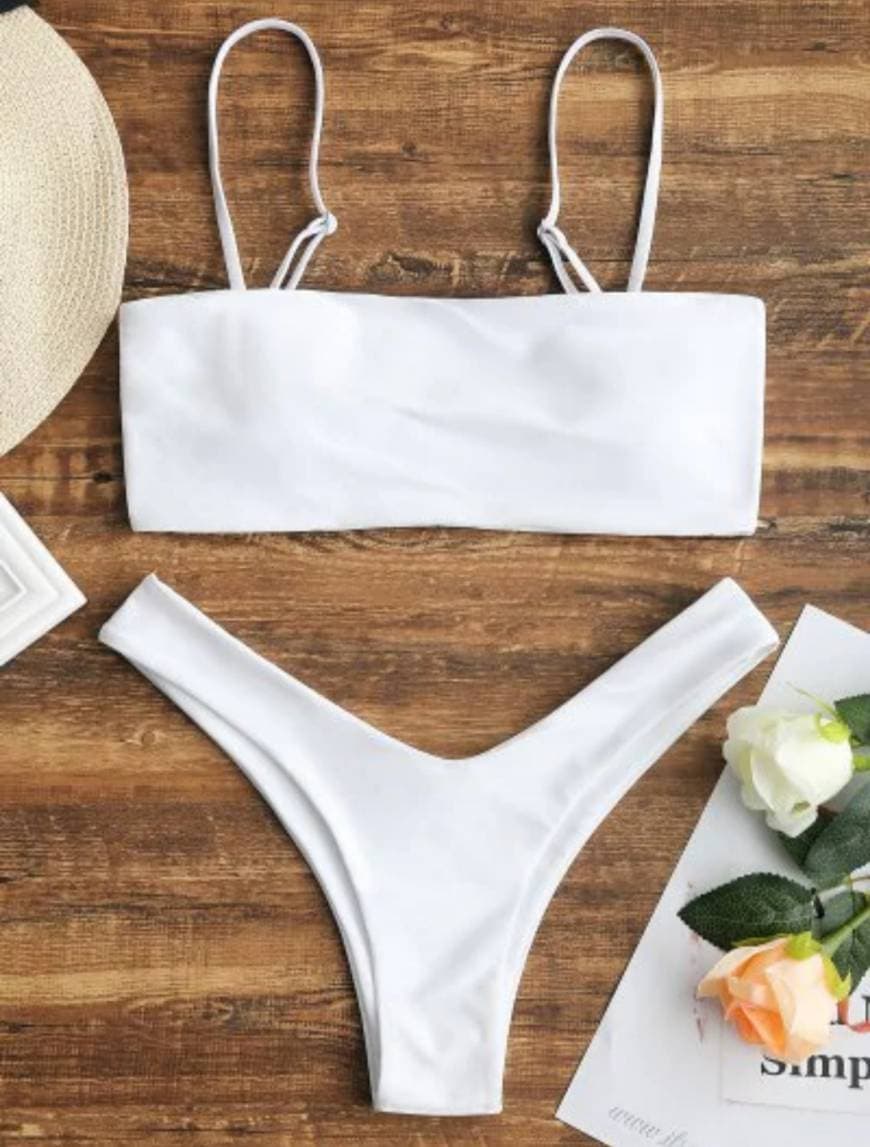 Product High Cut Cami Bikini Set White