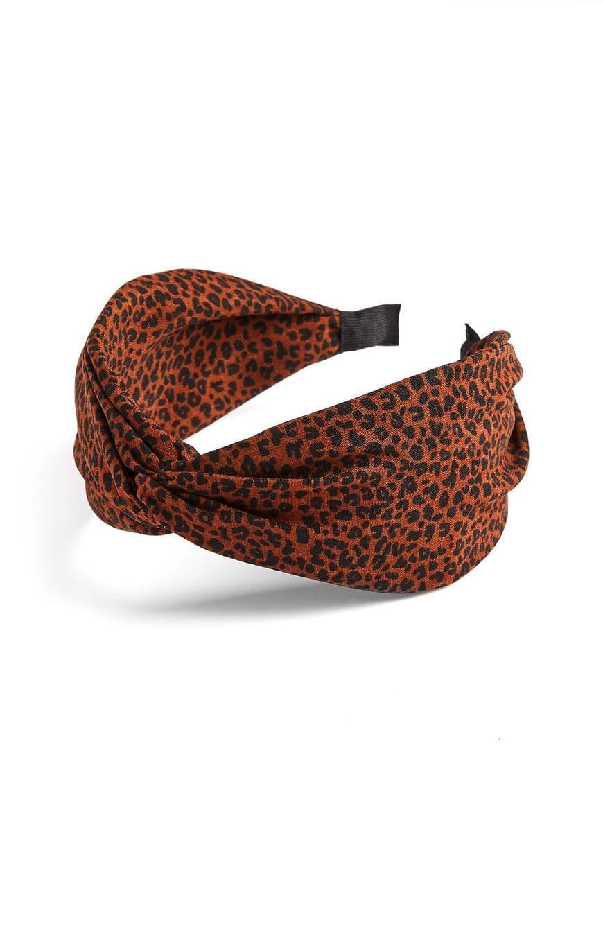 Fashion Primark Bandolete malha padrão leopardo cor de laranja