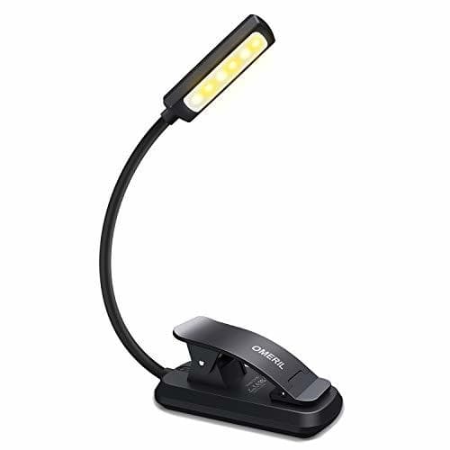 Home Luz de Lectura OMERIL Luz de Libro Recargable, 6 LED con 3