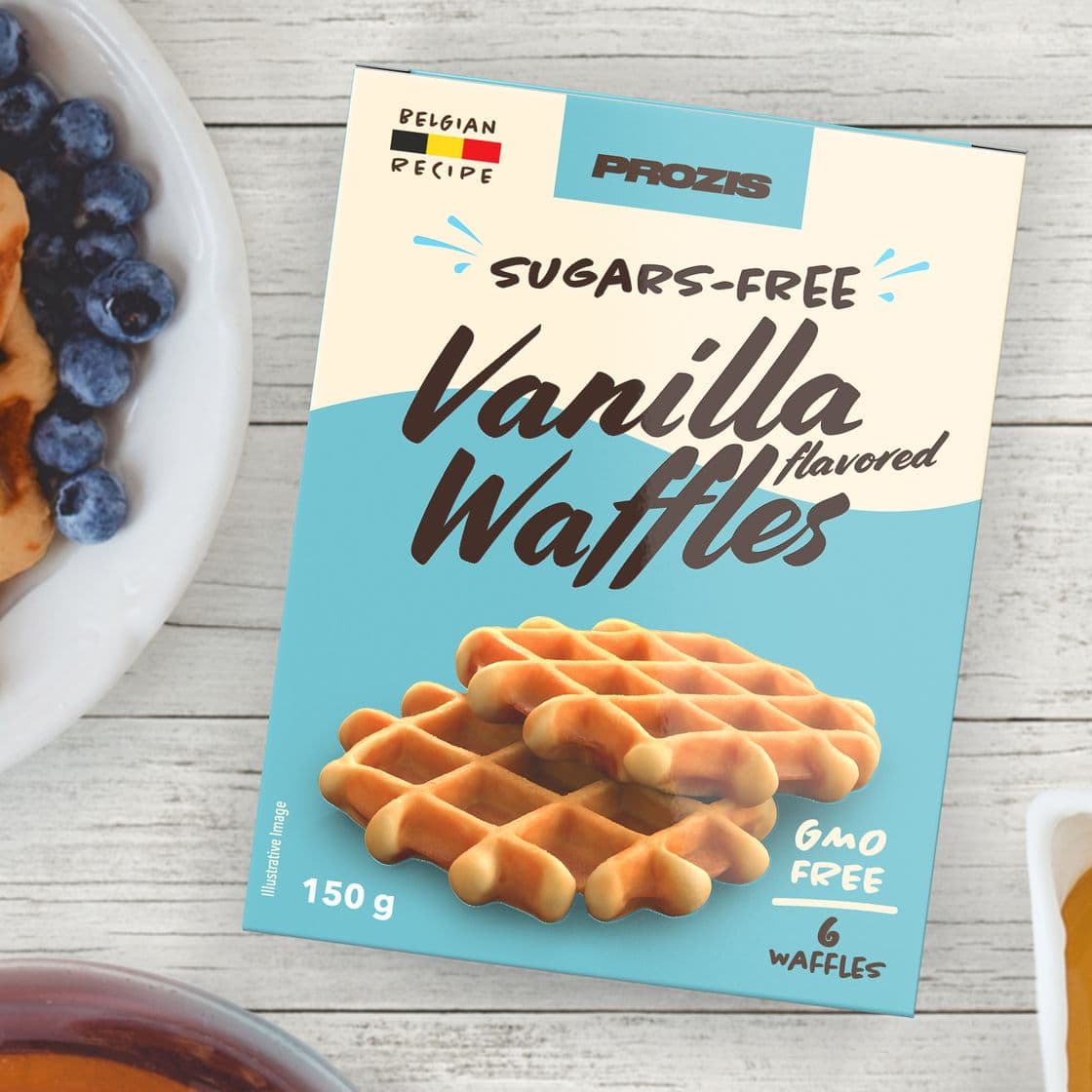 Producto Waffles com Sabor a Baunilha sem Açúcares 25 g